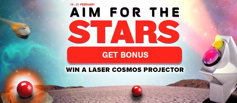 Bonus Spins plus the chance to win a Laser Cosmos Projector at NextCasino