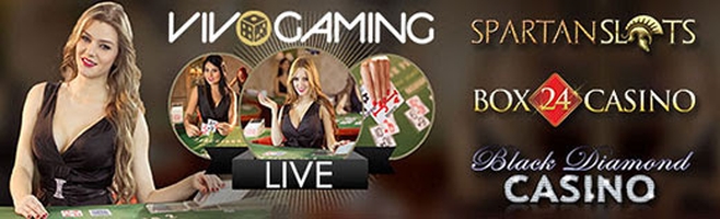 Play Vivo Live Dealer Games on Black Diamond, Spartan Slots and Box 24 Casinos