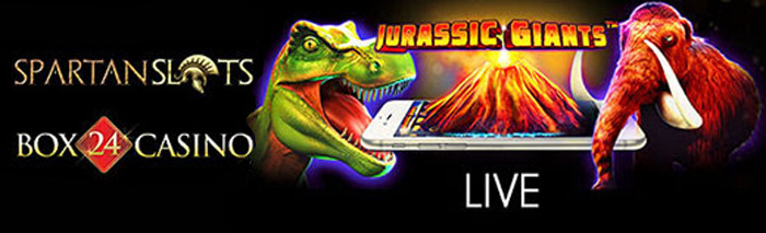 New Slot Game Jurassic Giants Live at Spartan Slots, Box 24 Casinos